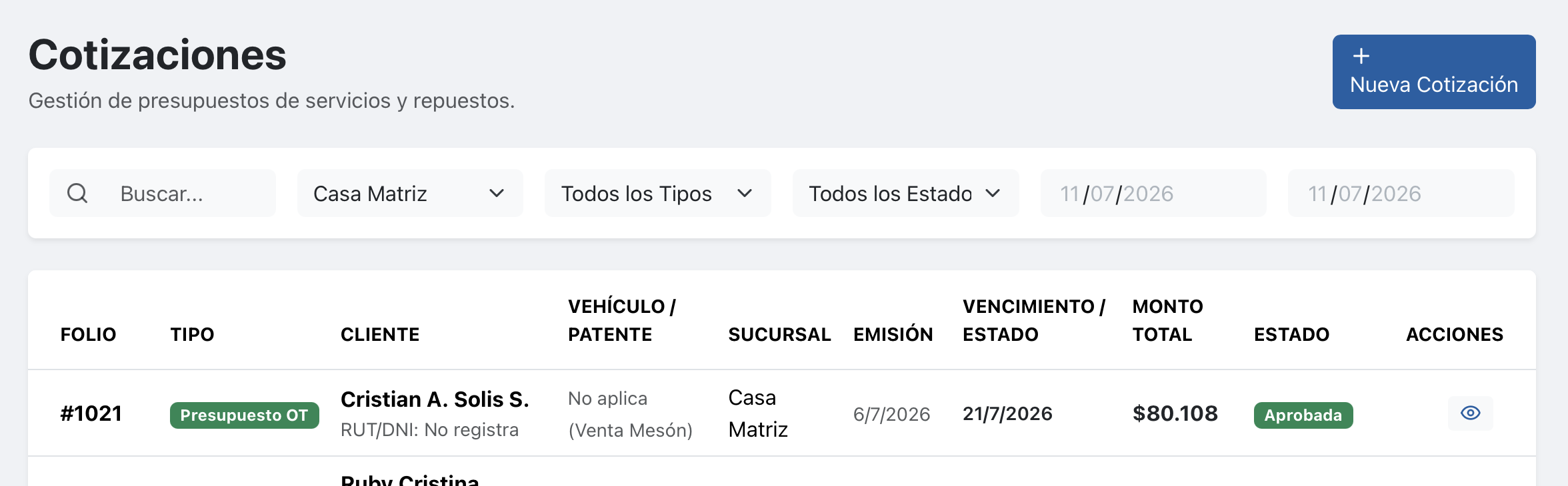 Cotizaciones